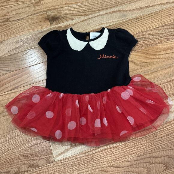Gap X Disney Minnie Mouse Collar Polka Dot Tulle Tutu Costume Dress 3-6 Months - Picture 3 of 7